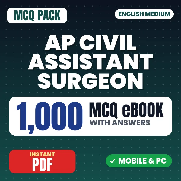 AP Civil Assistant Surgeon Exam Paper I – 1000 MCQ eBook with Answers | English Medium PDF Download