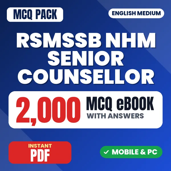 RSMSSB NHM Senior Counsellor Exam – 2000 MCQ eBook with Answers | English Medium PDF Download