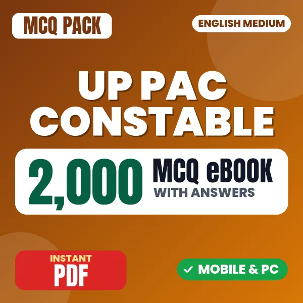 UP PAC Constable Exam – 2000 MCQ eBook with Answers | English Medium PDF Download