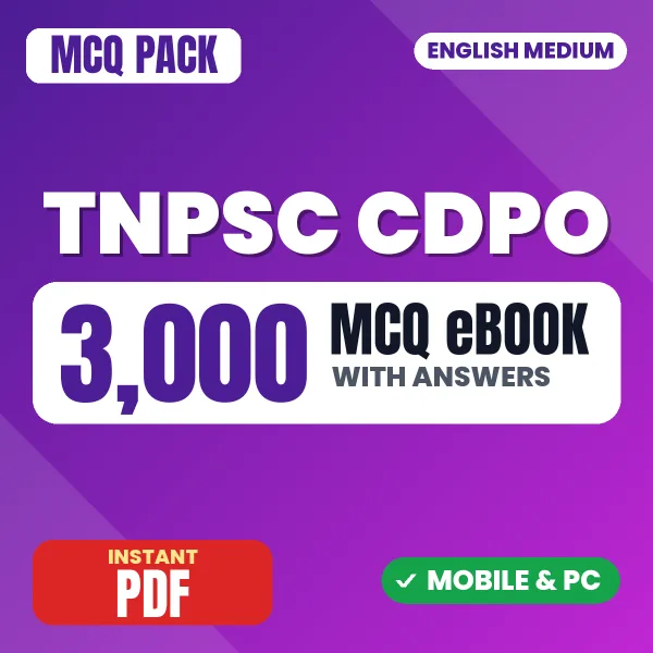 TNPSC CDPO Paper 2 Exam – 3000 MCQ eBook with Answers | English Medium PDF Download