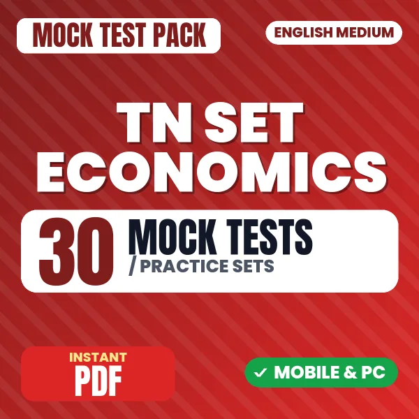 TN SET Economics Exam Paper 2 – 30 Mock Tests / Practice Sets | English Medium PDF Download