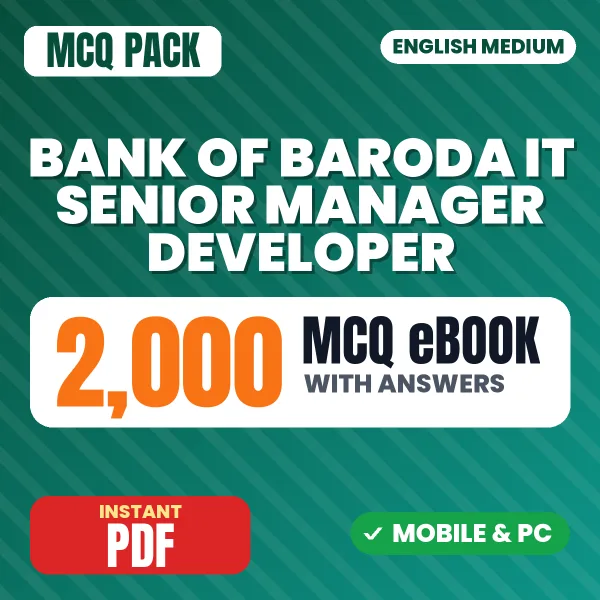 Bank of Baroda IT (Senior Manager Developer – Full Stack MERN) Exam – 2000 MCQ eBook with Answers | English Medium PDF Download