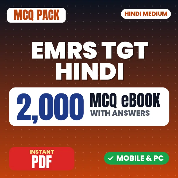 EMRS TGT Hindi Preliminary Exam Tier 1 – 2000 MCQ eBook with Answers | Hindi Medium PDF Download