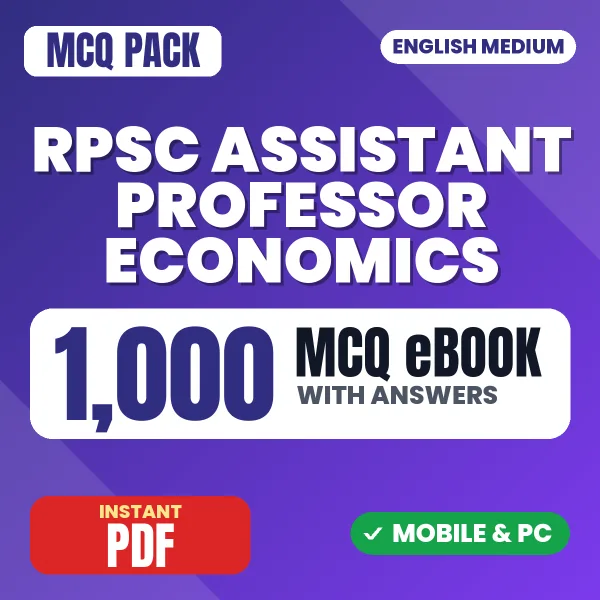 RPSC Assistant Professor Economics (Paper-III) Exam – 1000 MCQ eBook with Answers | English Medium PDF Download