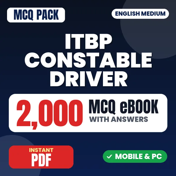 ITBP Constable Driver Exam – 2000 MCQ eBook with Answers | English Medium PDF Download