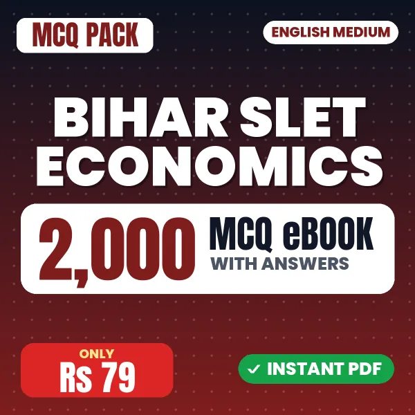 Bihar SLET Economics Exam – 2000 MCQ eBook with Answers | English Medium PDF Download