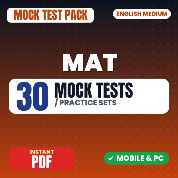 MAT Exam – 30 Mock Tests / Practice Sets | English Medium PDF Download