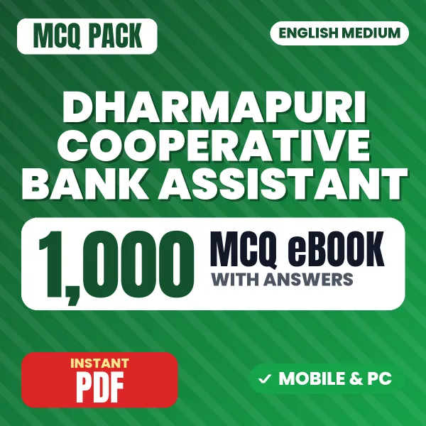 Dharmapuri Cooperative Bank Assistant Exam – 1000 MCQ eBook with Answers | English Medium PDF Download
