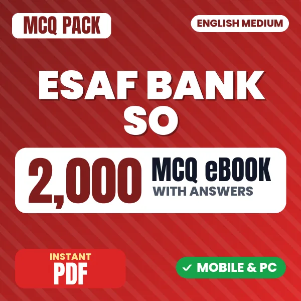 ESAF Bank SO Exam – 2000 MCQ eBook with Answers | English Medium PDF Download