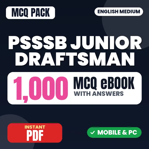 PSSSB Junior Draftsman Exam (Civil) – 1000 MCQ eBook with Answers | English Medium PDF Download