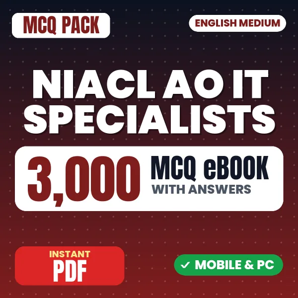 NIACL AO (IT Specialists) Phase-I Prelims Exam – 3000 MCQ eBook with Answers | English Medium PDF Download