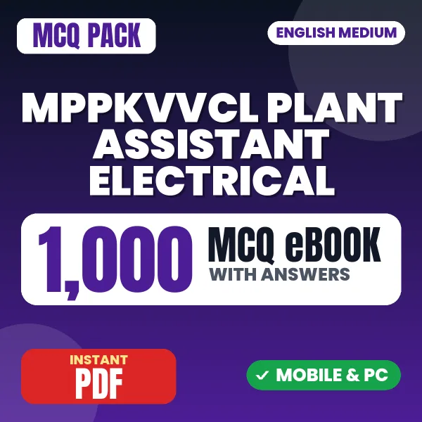 MPPKVVCL Plant Assistant Electrical Exam – 1000 MCQ eBook with Answers | English Medium PDF Download