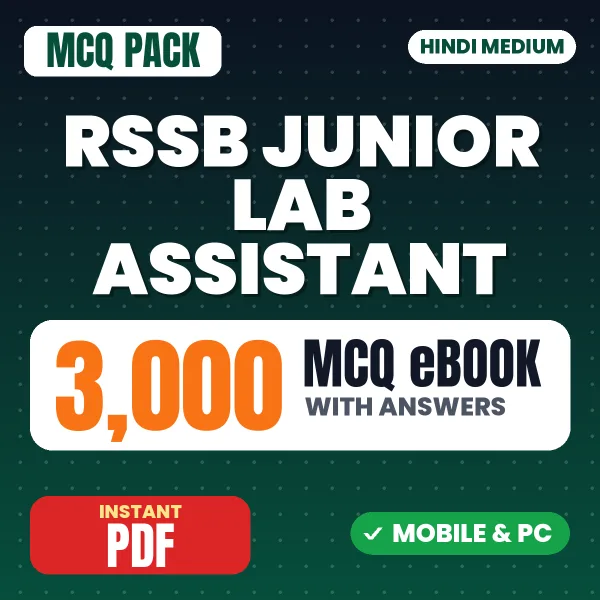 RSSB Junior Lab Assistant Paper-2 Exam – 3000 MCQ eBook with Answers | Hindi Medium PDF Download