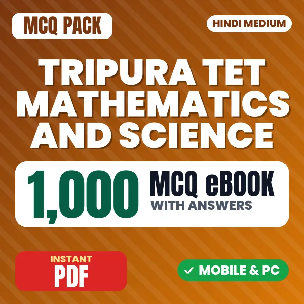 Tripura TET Mathematics Science Exam – 1000 MCQ eBook with Answers | Hindi Medium PDF Download