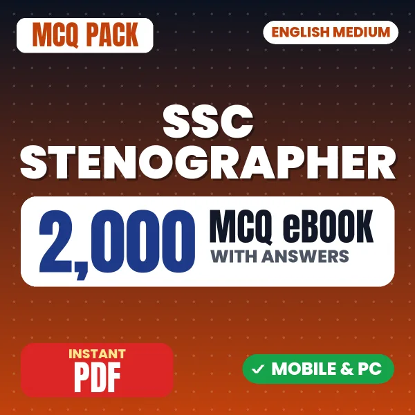 SSC Stenographer Exam – 2000 MCQ eBook with Answers | English Medium PDF Download