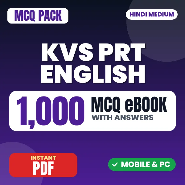 KVS PRT (English) Exam – 1000 MCQ eBook with Answers | Hindi Medium PDF Download