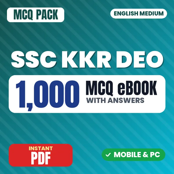 SSC KKR DEO Exam – 1000 MCQ eBook with Answers | English Medium PDF Download