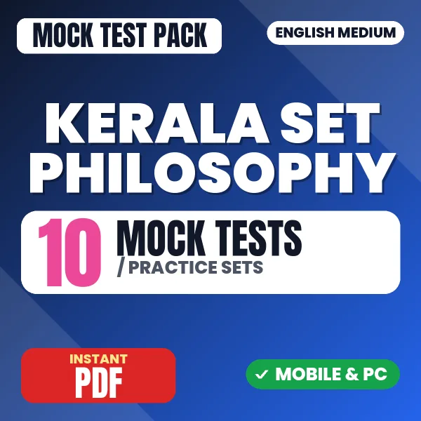 Kerala SET Philosophy Exam – 10 Mock Tests / Practice Sets | English Medium PDF Download