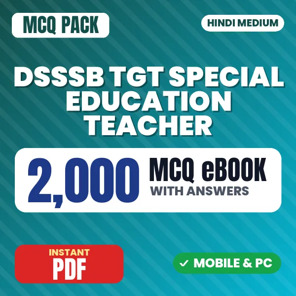 DSSSB TGT Special Education Teacher Exam – 2000 MCQ eBook with Answers | Hindi Medium PDF Download