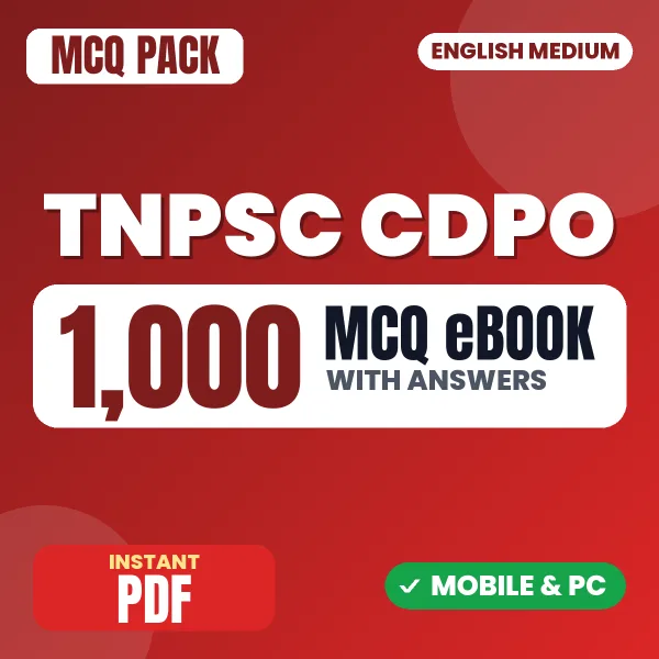 TNPSC CDPO Paper 2 Exam – 1000 MCQ eBook with Answers | English Medium PDF Download