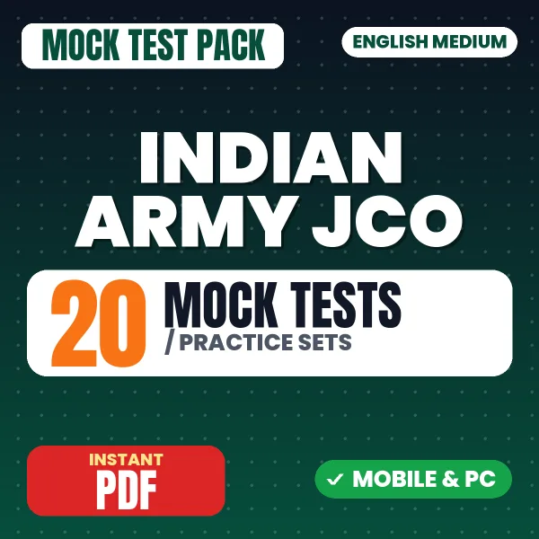 Indian Army Religious Teacher JCO Exam Paper 1 – 20 Mock Tests / Practice Sets | English Medium PDF Download