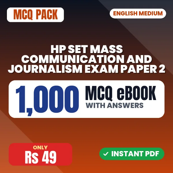 HP SET Mass Communication and Journalism Exam Paper 2 – 1000 MCQ eBook with Answers | English Medium PDF Download