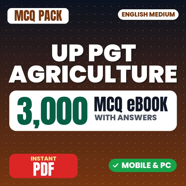 UP PGT Agriculture Exam – 3000 MCQ eBook with Answers | English Medium PDF Download