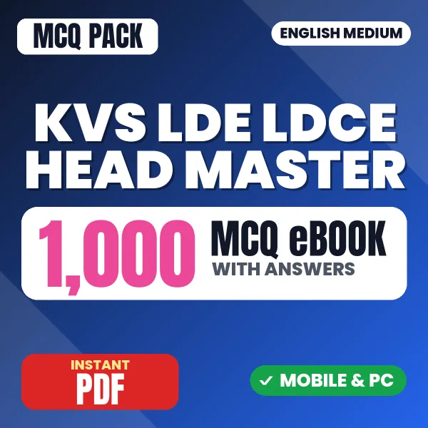 KVS LDE/LDCE Head Master Exam Tier 1 – 1000 MCQ eBook with Answers | English Medium PDF Download