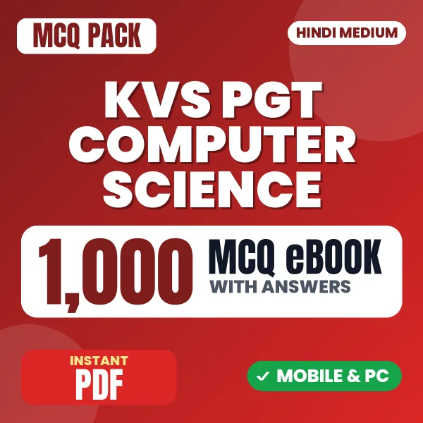 KVS PGT Computer Science Preliminary Exam Tier 1 – 1000 MCQ eBook with Answers | Hindi Medium PDF Download