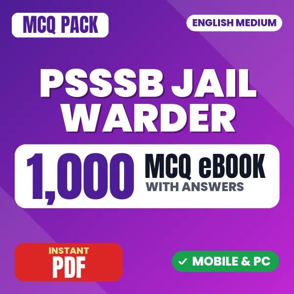 PSSSB Jail Warder & Matron (Part B) Exam – 1000 MCQ eBook with Answers | English Medium PDF Download