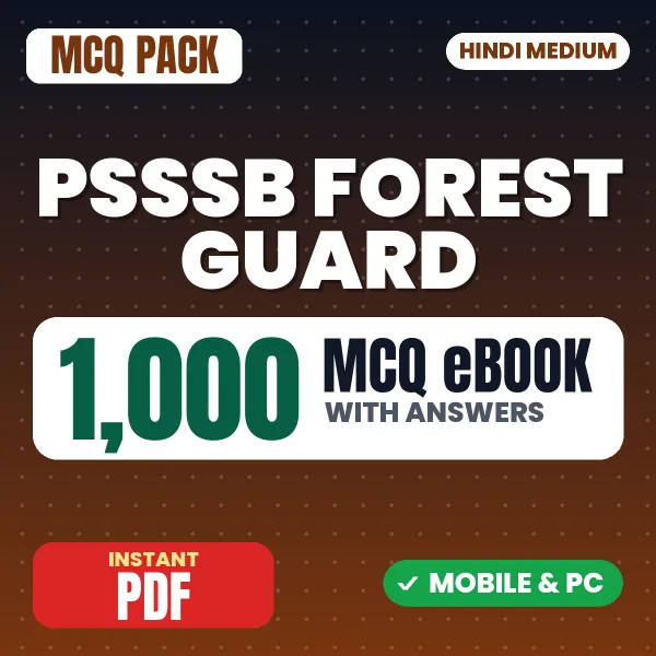 PSSSB Forest Guard Exam – 1000 MCQ eBook with Answers | Hindi Medium PDF Download