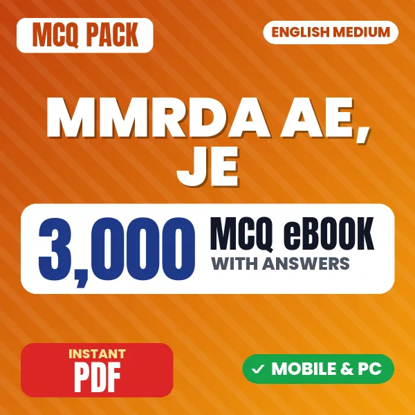 MMRDA AE, JE (Civil) Exam – 3000 MCQ eBook with Answers | English Medium PDF Download