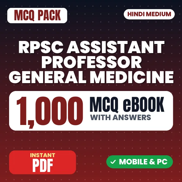 RPSC Assistant Professor (General Medicine) Exam – 1000 MCQ eBook with Answers | Hindi Medium PDF Download