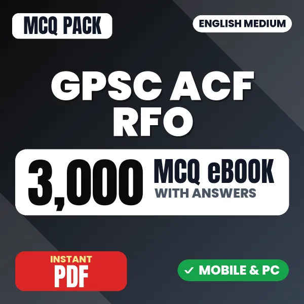 GPSC ACF RFO Paper-1 Prelims Exam – 3000 MCQ eBook with Answers | English Medium PDF Download