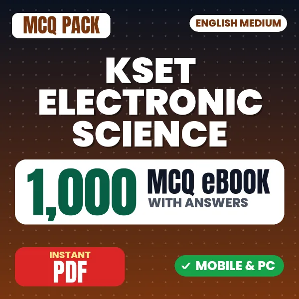 KSET Electronic Science (Paper 2) Exam – 1000 MCQ eBook with Answers | English Medium PDF Download