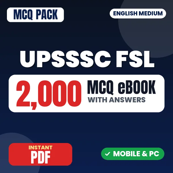 UPSSSC Forensic Science Laboratory Exam – 2000 MCQ eBook with Answers | English Medium PDF Download