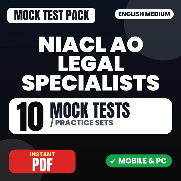 NIACL Administrative Officer (Legal Specialists) Phase-1 Exam – 10 Mock Tests / Practice Sets | English Medium PDF Download