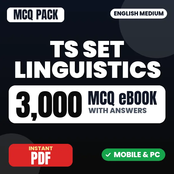 TS SET (Linguistics) Exam – 3000 MCQ eBook with Answers | English Medium PDF Download