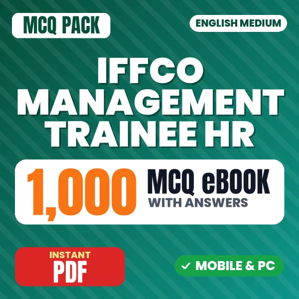 IFFCO Management Trainee (HR) Exam – 1000 MCQ eBook with Answers | English Medium PDF Download
