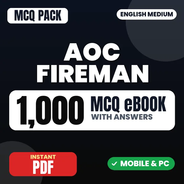 AOC Fireman Exam – 1000 MCQ eBook with Answers | English Medium PDF Download