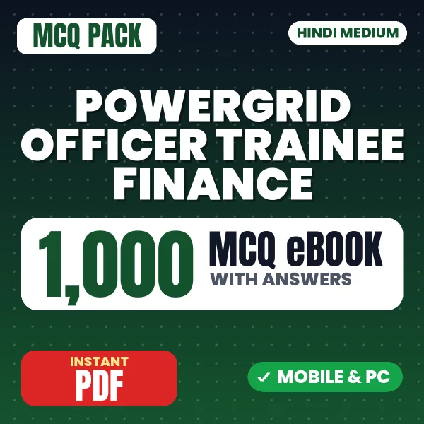POWERGRID Officer Trainee (Finance) Exam – 1000 MCQ eBook with Answers | Hindi Medium PDF Download