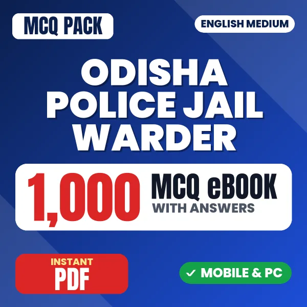 Odisha Police Jail Warder Exam – 1000 MCQ eBook with Answers | English Medium PDF Download