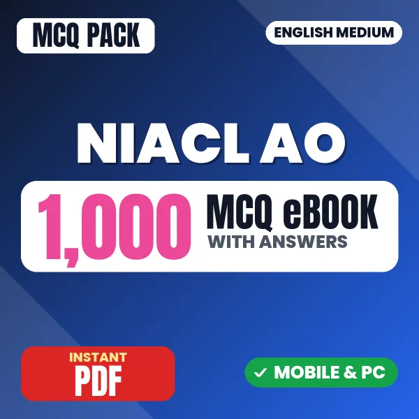 NIACL Adminstrative Officer Generalist Phase 1 Exam – 1000 MCQ eBook with Answers | English Medium PDF Download