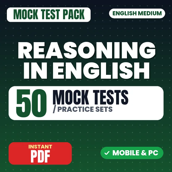 Reasoning – 50 Mock Tests / Practice Sets | English Medium PDF Download