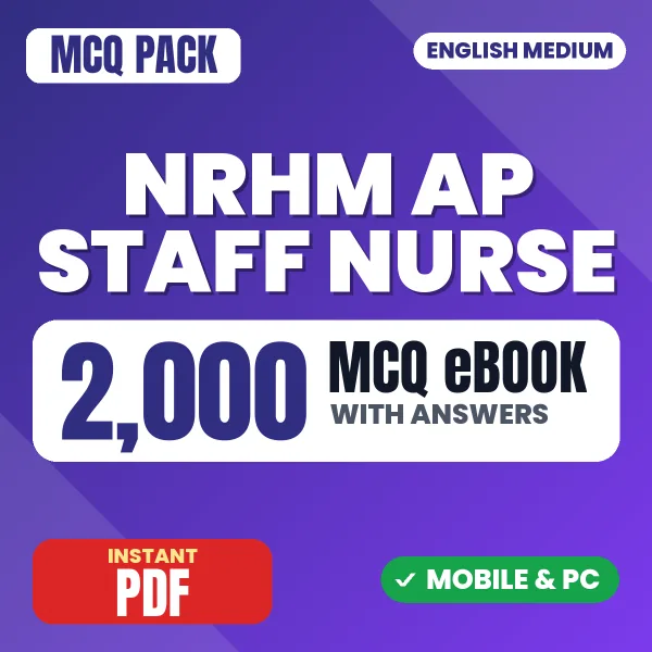 NRHM AP Staff Nurse Exam – 2000 MCQ eBook with Answers | English Medium PDF Download