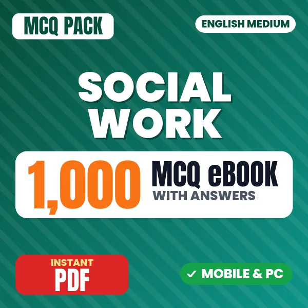Social Work – 1000 MCQ eBook with Answers | English Medium PDF Download