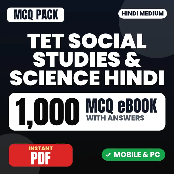 TET Social Studies & Social Science In Hindi – 1000 MCQ eBook with Answers | Hindi Medium PDF Download