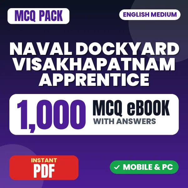 Naval Dockyard Visakhapatnam Apprentice Exam – 1000 MCQ eBook with Answers | English Medium PDF Download