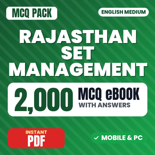 Rajasthan SET (Management) Exam – 2000 MCQ eBook with Answers | English Medium PDF Download