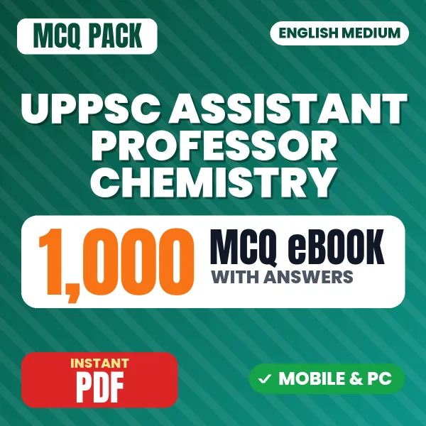 UPPSC Assistant Professor (Chemistry) Prelims Exam – 1000 MCQ eBook with Answers | English Medium PDF Download
